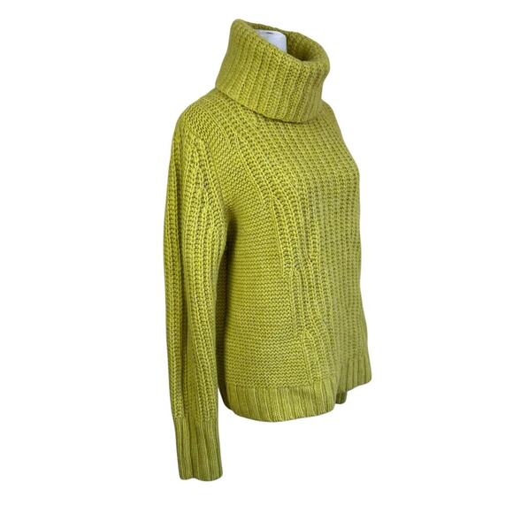Banana Republic Sz M Wool Alpaca Blend Mixed Chunky Knit Turtleneck Sweater - Picture 4 of 16
